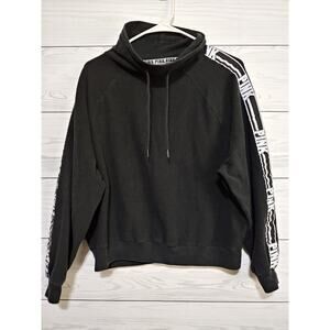 Womens PINK VS Crop Fleece Mock Turtle Collar Sweater sz S